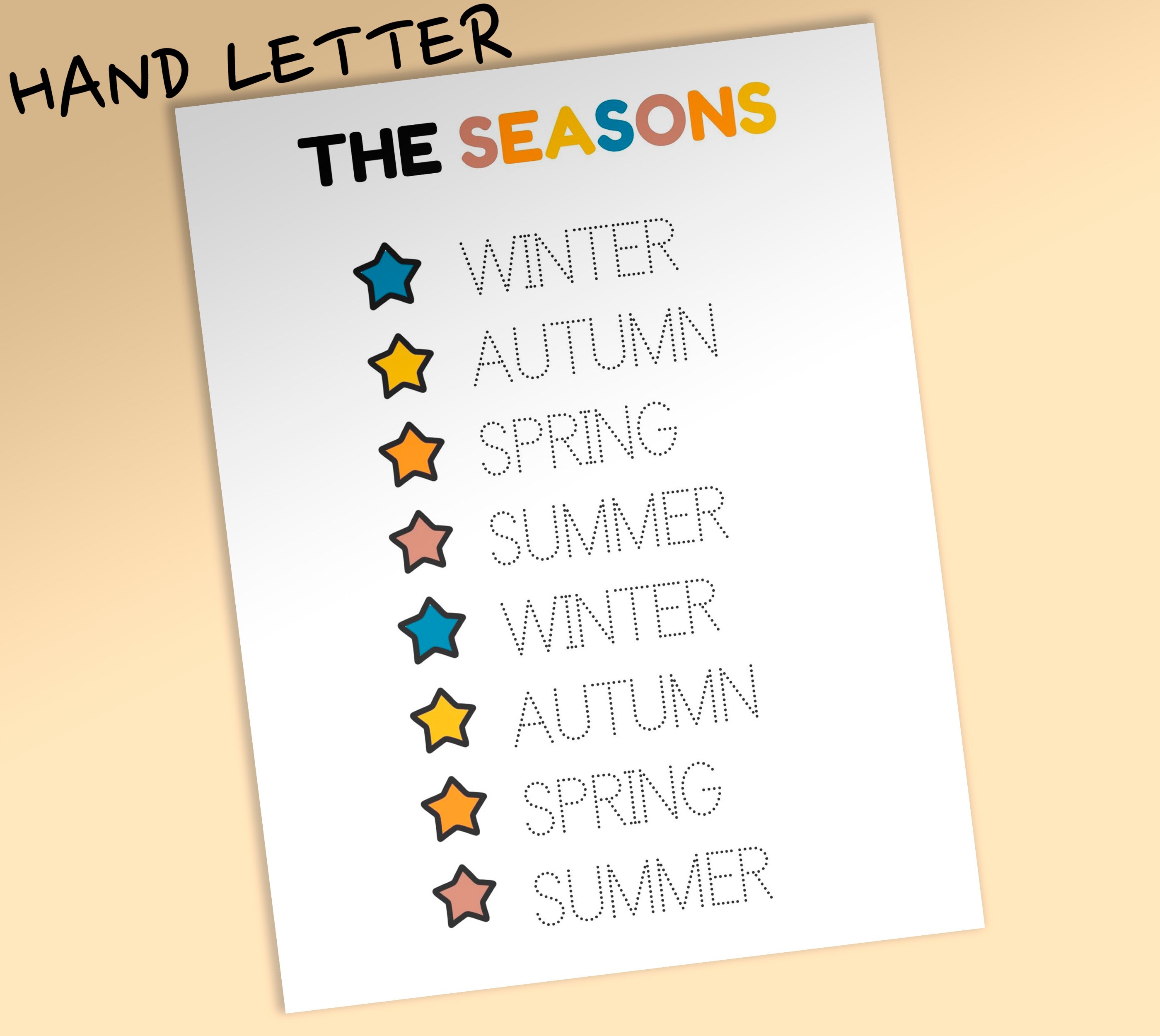 Four Seasons Wheel for Kids Learning Tools Printable Four | Etsy