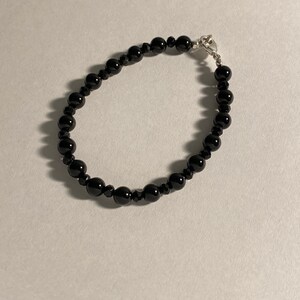 Natural Onyx Bracelet (925 Silver Clasp)