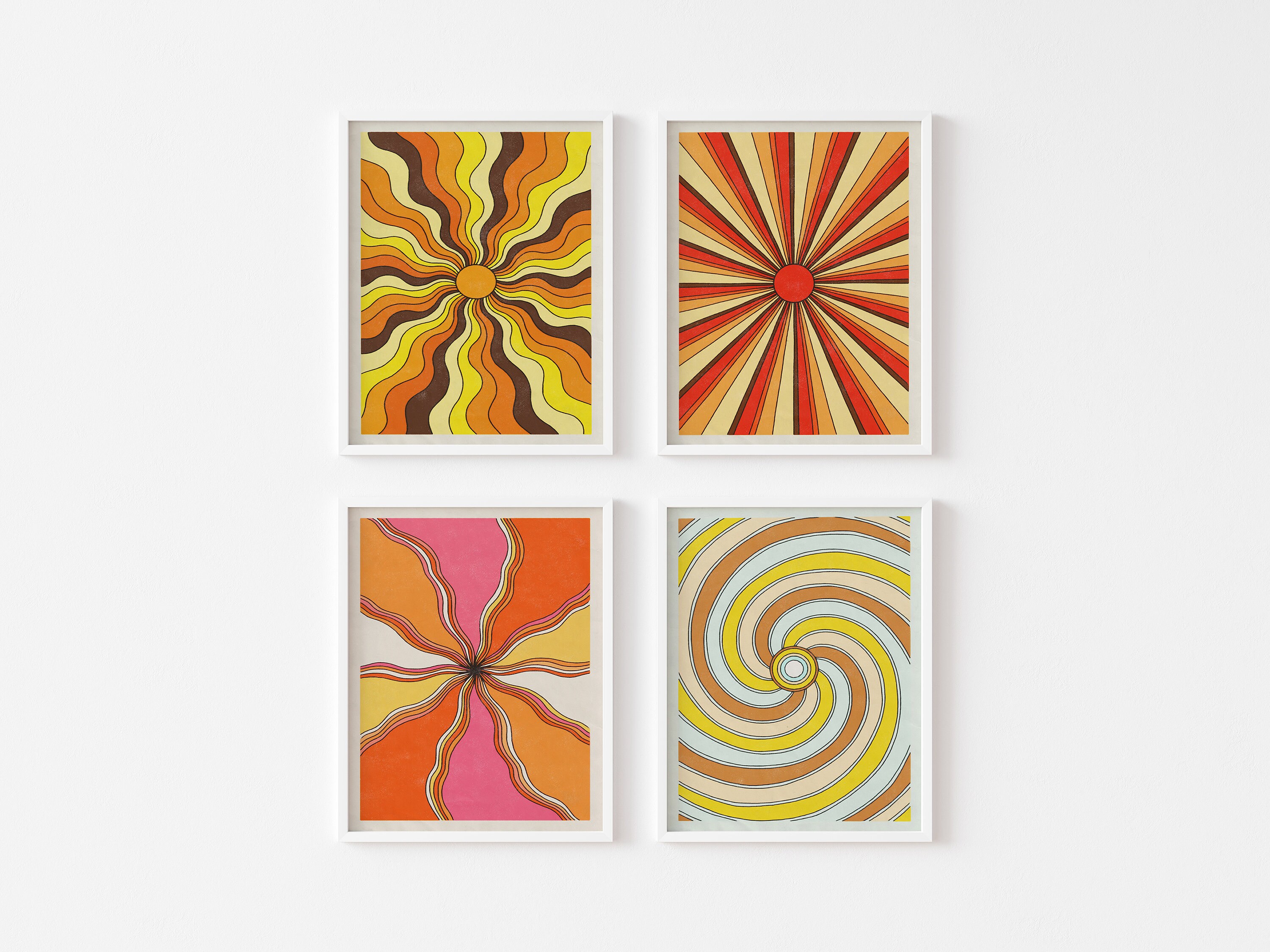 1970s Wall Art Set of 4 Prints 70s Wall Art Retros | Etsy