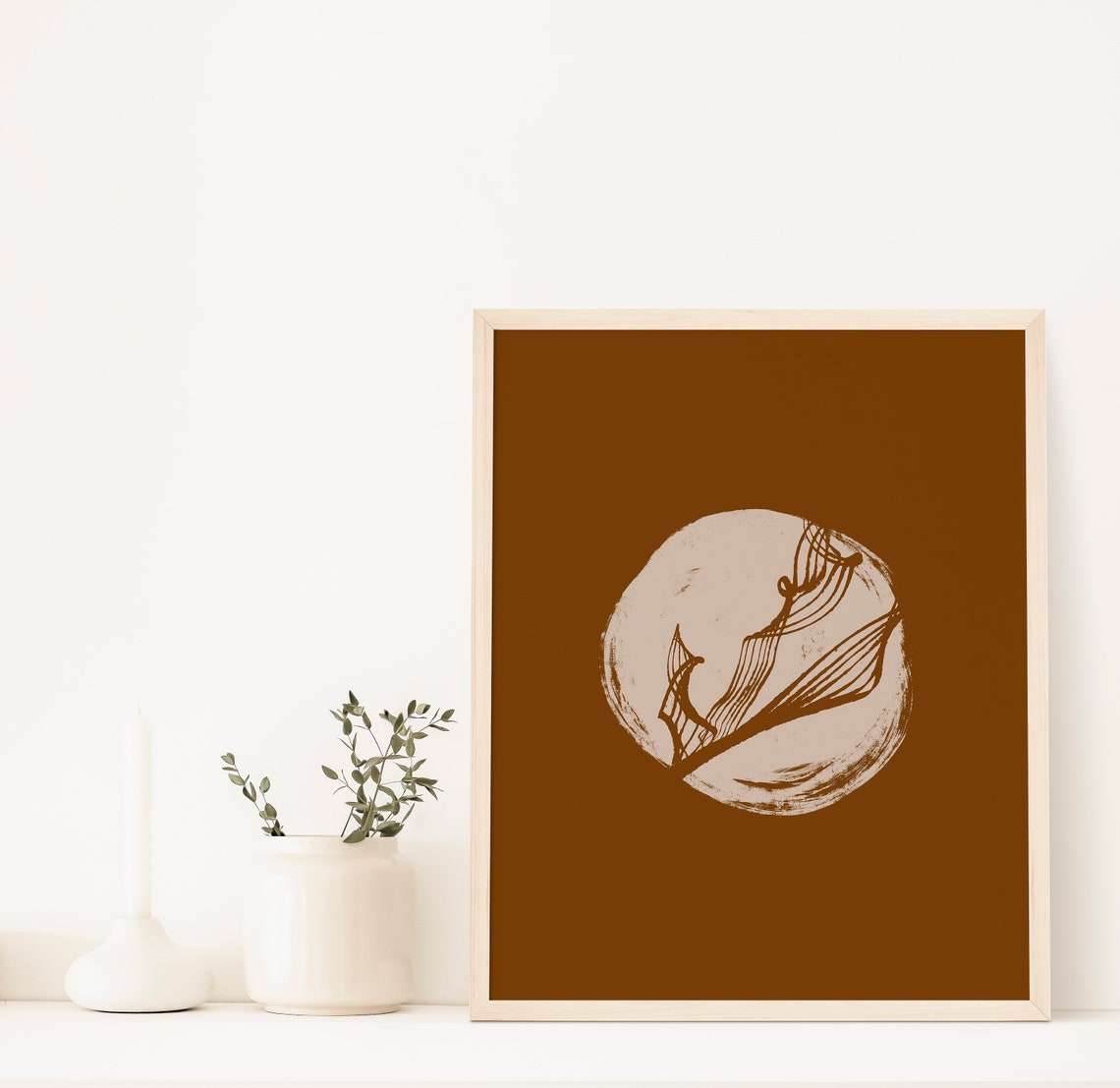 Abstract Brown Wall Art Modern Abstract Art Brown Wall Art Etsy