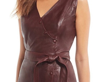 Burgundy Faux Suede Dress: Sleeveless Midi, V-neck - Etsy