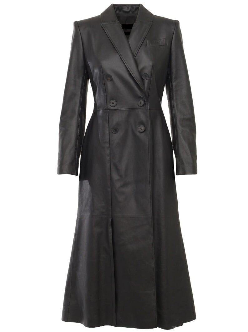 women's-genuine-leather-handmade-black-trench-coat-six-buttons-double-breasted-long-coats-formal-wear-ankle-length-coats-slim-fit-narrow-notch-coats-long-sleeves-button-closer-coat-for-women's-formal-wear-coat-for-ladies-trench-coats