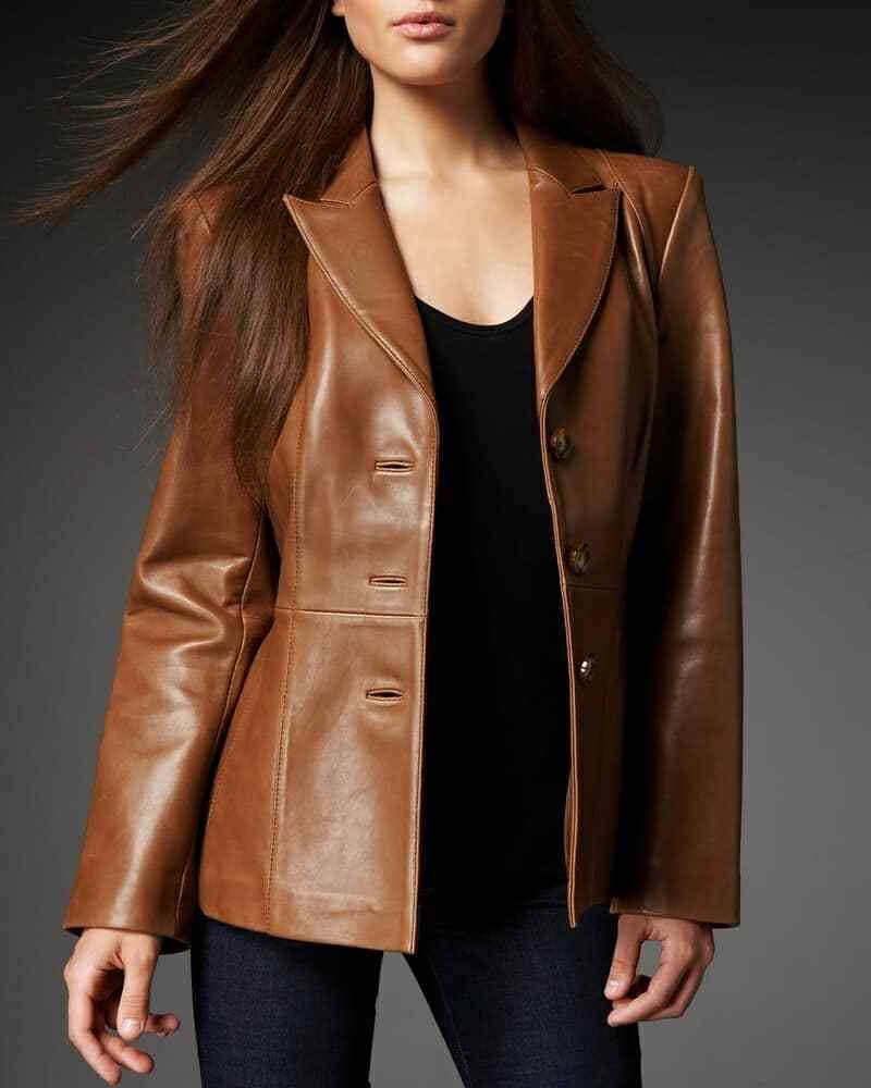 Real shop leather blazer