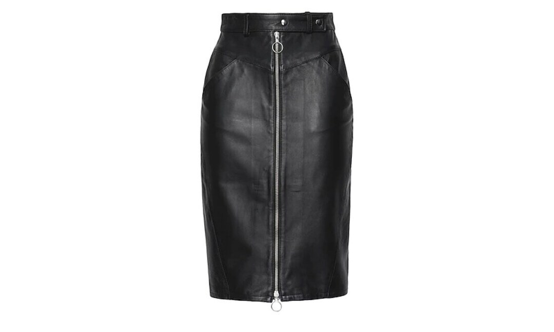 2912250 Black Leather Look Skirt