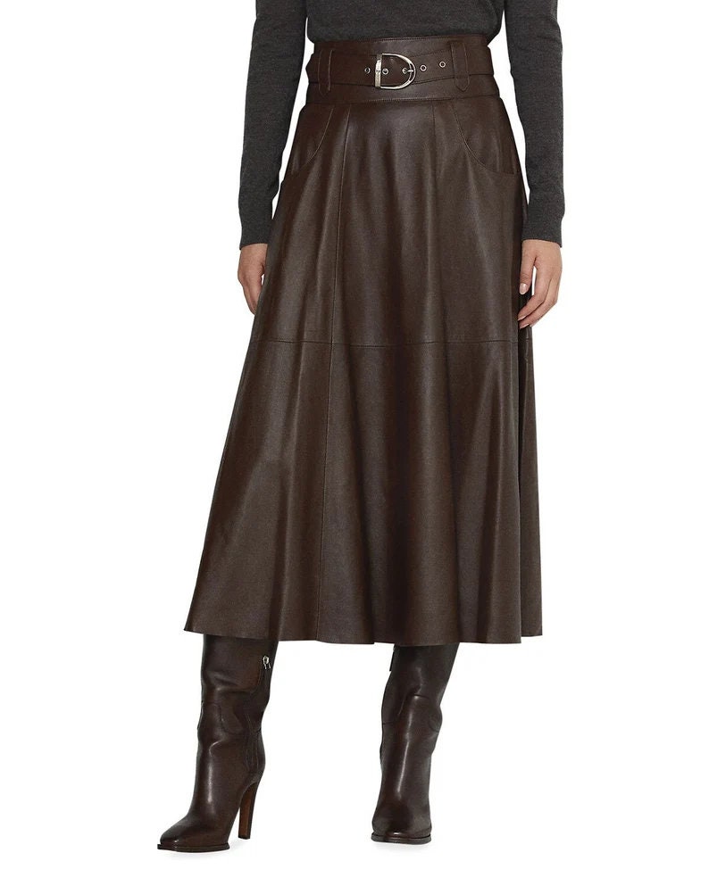 Handmade Women's Lamb Skin ,leather Skirt , Leather Outfit, Leather ...