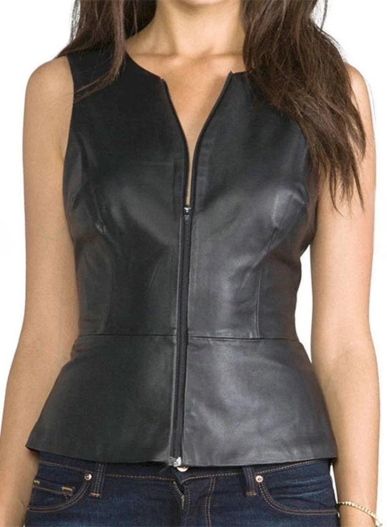 Leather tops for best sale ladies