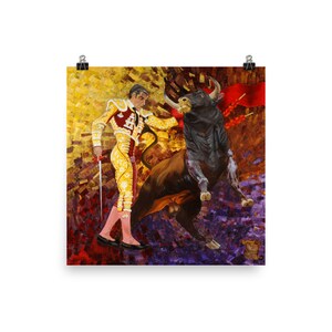 Spanish Matador and Bull // Fine Art Acrylic Print Poster