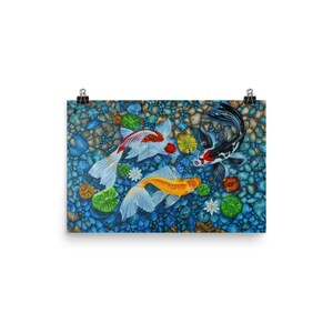 Koi Fisch im Teich // Acryl Fine Art Print