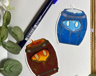 Genshin Impact Bomb Barrel Pyro Cryo Dendro Electro Diecut Glossy Vinyl Stickers