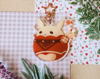 Genshin Impact Fanart Klee Jumpy Dumpty Double Sided 3" Clear Acrylic Keychain