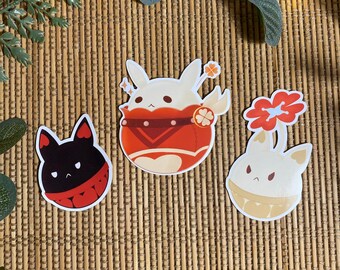 Genshin Impact Jumpy Dumpty and Friends Diecut Glossy Weather Resistant Vinyl Stickers