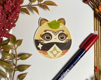 Genshin Impact Muji Muji Daruma Sayu Diecut Glossy Weather Resistant Vinyl Sticker