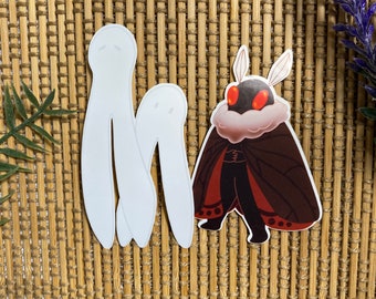 Cute Cryptids Diecut Stickers: Mothman & Fresno Nightcrawlers