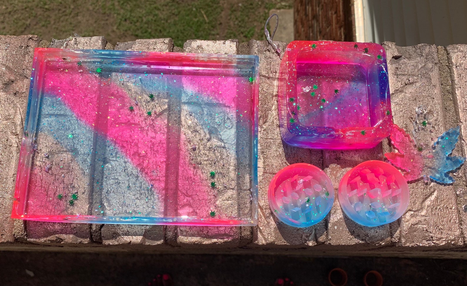 LightUp MuiltColor Rolling Tray Set Resin Ash Tray Etsy