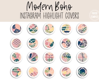 Boho Instagram Highlight Covers, Minimal Instagram Highlight Cover Icons, Abstract Icons, Modern Minimal Story Covers, Aesthetic IG Cover
