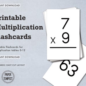 Flashcard di moltiplicazione stampabili, Schede flash per esercizi di matematica, Apprendimento delle tabelline, Pratica matematica elementare, Attività matematica scolastica a casa
