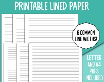 narrow ruled paper etsy