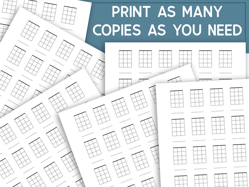 Printable Ukulele Chord Chart, Blank Chord Chart PDF for Students