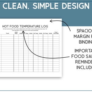 Printable Hot Food Temperature Log, Hot Food Holding Temperature Chart ...