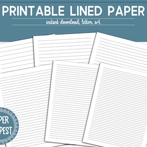 Carta a righe stampabile, Carta per appunti stampabile, Carta per giornale digitale, Carta per regole universitarie, Inserto per pianificatore di regole ampio, Modello di pianificatore digitale