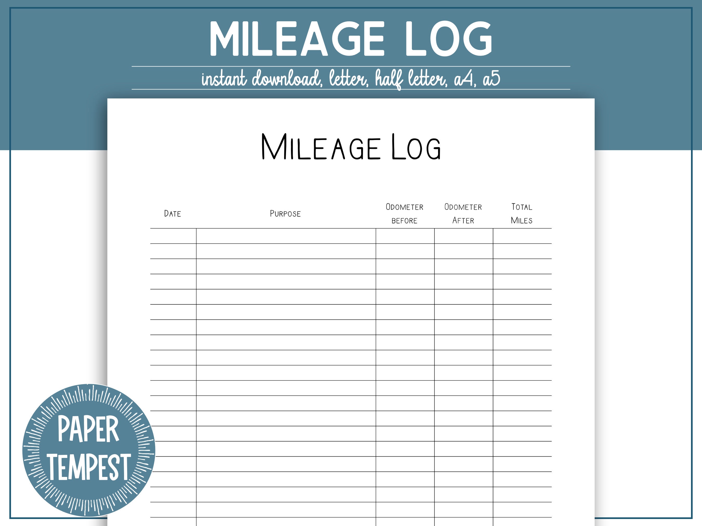 trip log gas mileage