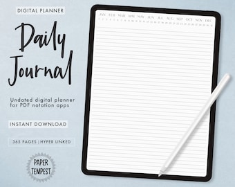 Digitaal dagboek, dagboek met hyperlinks voor GoodNotes and Notability, digitaal dagboek pdf, 365 dagen dagboek, dagelijks digitaal notitieboek