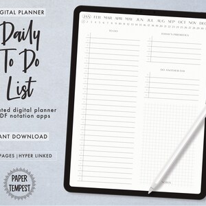 Lista de tareas digital, lista de tareas minimalista y sencilla, lista de tareas diaria compatible con Goodnotes, lista de tareas con hipervínculos, lista de tareas digital diaria en PDF