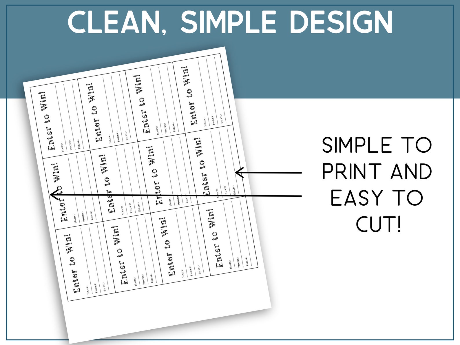 Printable Raffle Tickets Template, Enter to Win Tickets, Printable ...