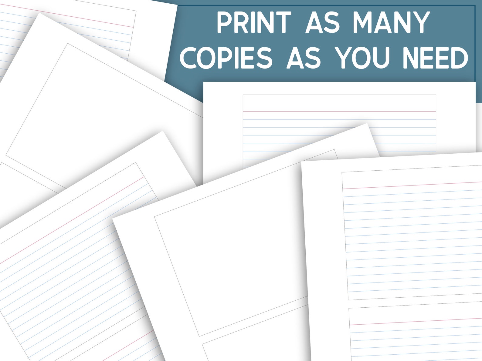 Printable 4x6 Index Cards, Printable Lined Index Cards, Unruled Blank ...