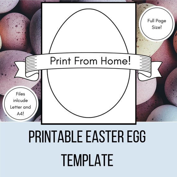 Full Page Blank Printable Easter Egg Template Plain Egg