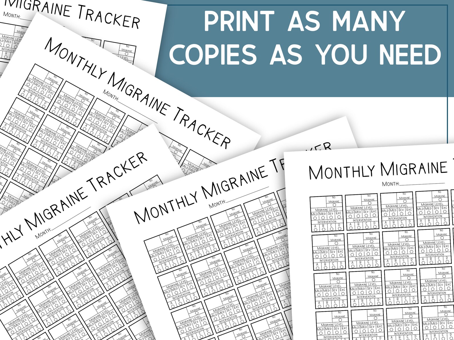 Migraine Tracker Printable Printable Migraine Journal | Etsy