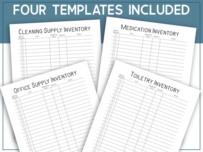 Printable household inventory template household supplies etsy