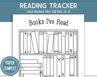 Boeken Lezen Tracker Afdrukbaar, Boekenplank Tracker Afdrukbaar, Lezen Log Sjabloon, Boek Journal, Bullet Journal Book List, Reading Journal