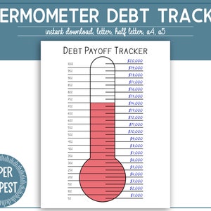 Schuldaflossing Tracker Afdrukbaar, Schuld Thermometer Tracker, PDF Debt Tracker, Debt Payment Planner, Debt Free Chart, Debt Planner