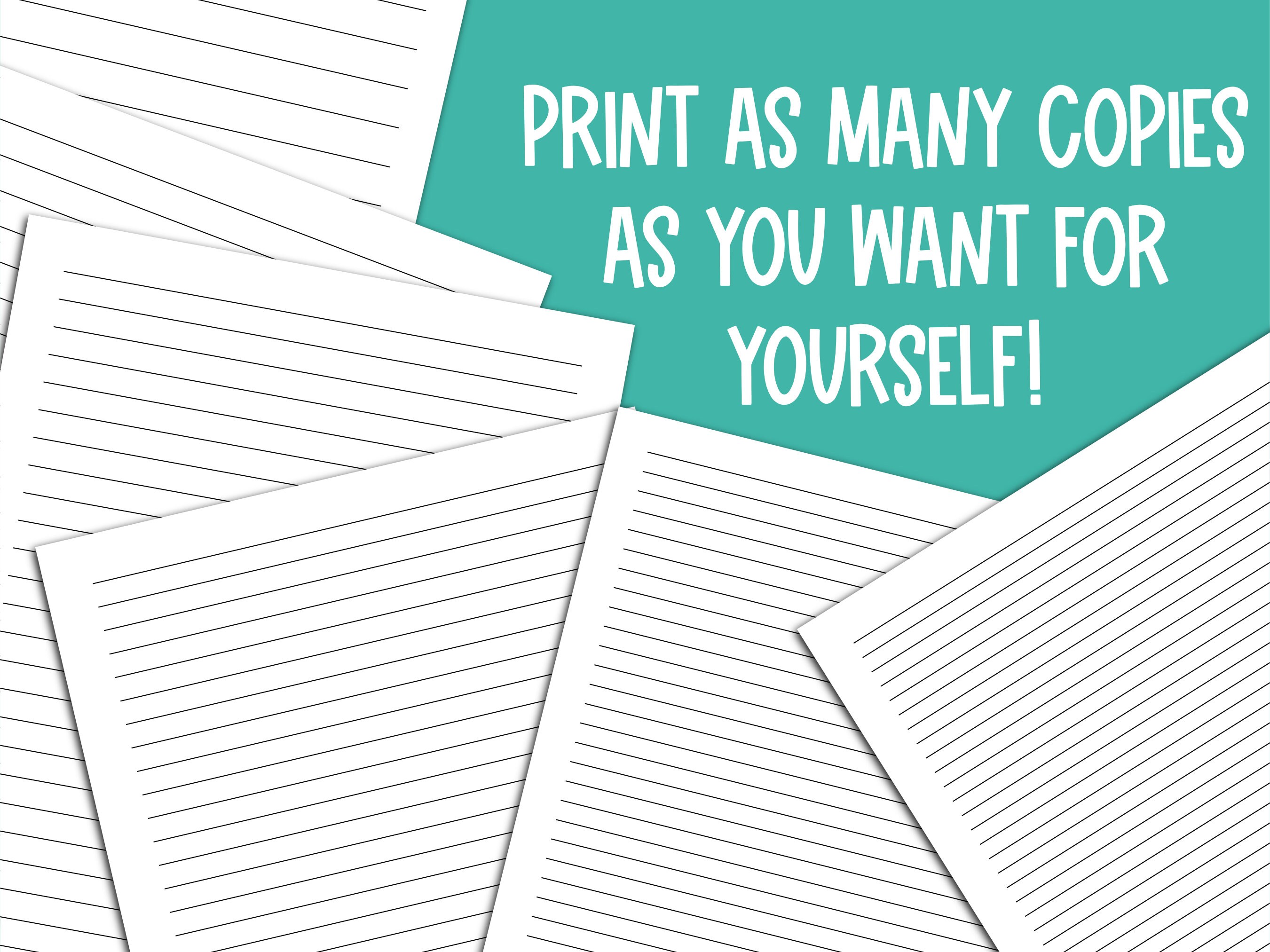 Printable lined paper printable note paper digital journal etsy canada