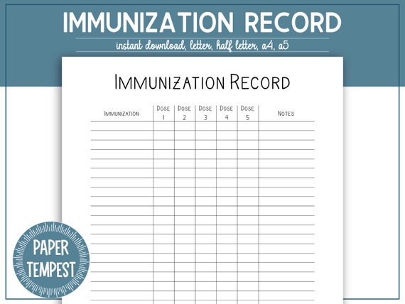 Immunisation Record Template