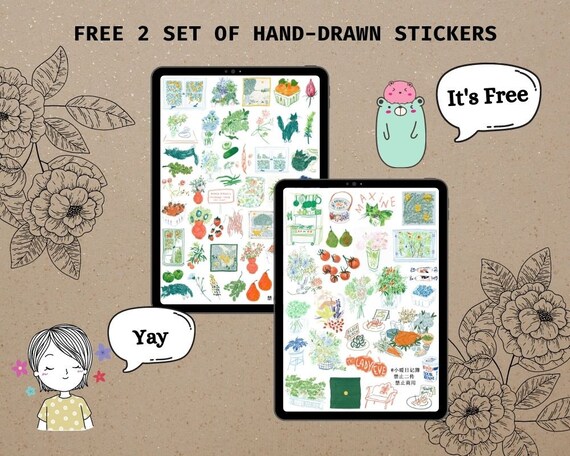 120 kawaii gothic anime digital stickers printable stickers etsy