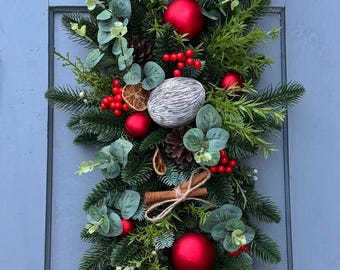Christmas table centrepiece, xmas christmas swag, christmas centerpiece, christmas floral arrangement, christmas table decor, mantle piece