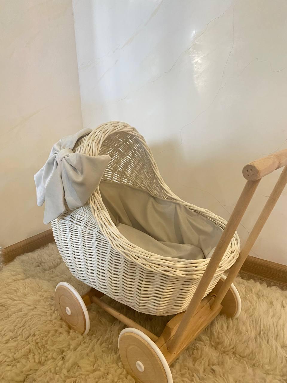 Wicker Doll Pram, Rattan Baby Stroller, Boho Nursery Decor - Etsy