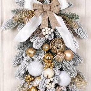 christmas garland for staircase, christmas swag, garland for staircase, fireplace holiday garland, christmas garland for stairs image 8