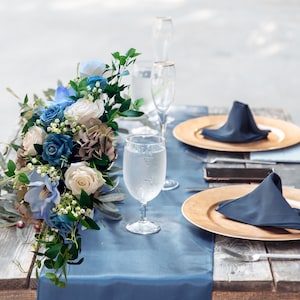 Blue hydrangea wedding decor for table centerpiece, dusty blue wedding decorations, sky blue silk flowers