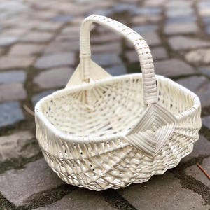 wicker easter basket, easter basket, bunny easter basket, easter egg basket, large kids easter basket, flower girl basket,easter bunny decor