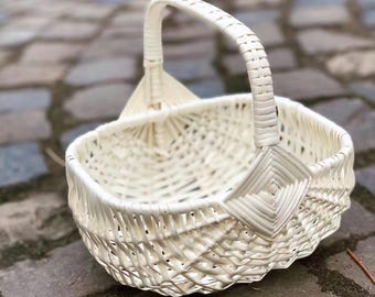 Ostern Korb: Boho Korb Blumenmädchen mit Hase Dekor