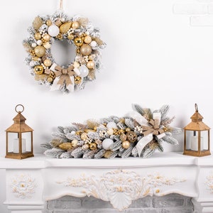 christmas garland for staircase, christmas swag, garland for staircase, fireplace holiday garland, christmas garland for stairs image 4