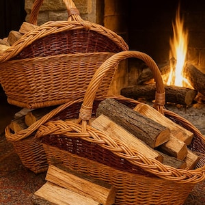 Wicker Brennholzkorb: Boho Woven Holzhalter