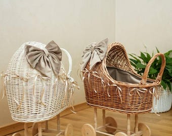 Weier Weiden-Puppenwagen, Puppen-Kinderwagen, Baby-Wicker-Kinderwagen,  Holz-Puppenwagen-Buggy, Baby-Mdchen-Geschenk, Puppenwagen,  umweltfreundlich - Etsy.de