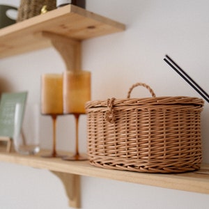 wicker storage basket, handmade woven hanging basket, kitchen accessories, kitchen wicker box, wicker basket with lid, wicker organizer