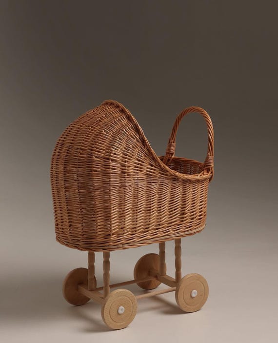 Cesta Cochecito De Mimbre Para MuÃ±ecas Moisés/Cochecito De Mimbre