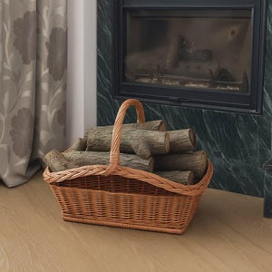 Handgemachter Weidenholzkorb: Rustikaler Weidenholzkorb