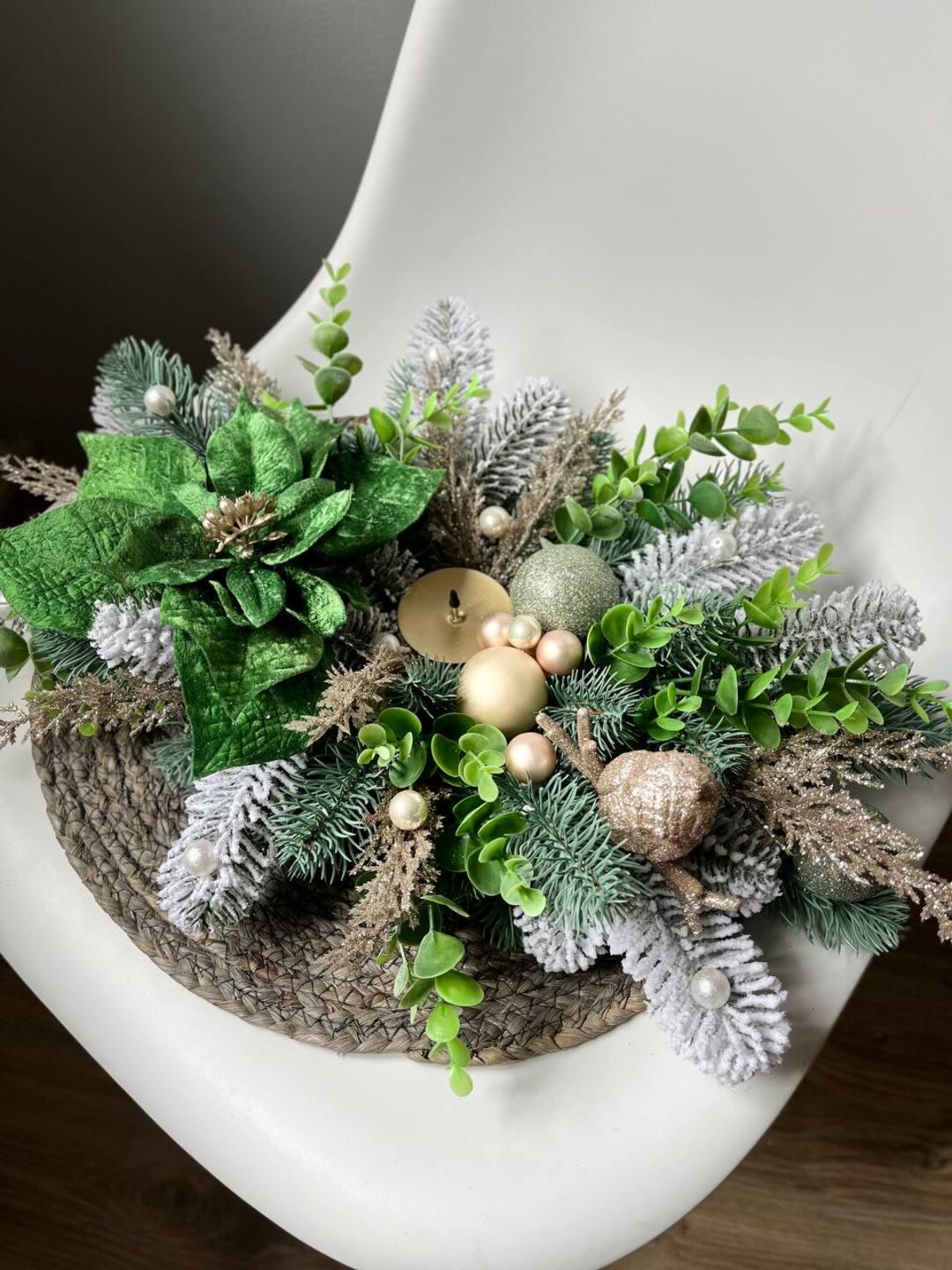 Christmas Table Centrepiece, Candle Centerpiece, Christmas Centerpiece